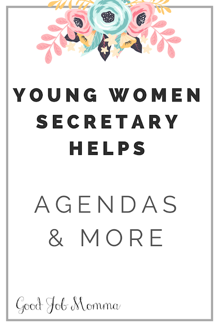 Young Women Secretary Helps | Agendas & MORE