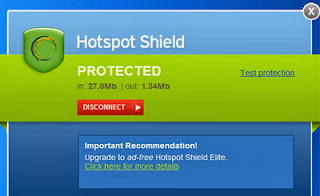 Hotspotshield is protecting your anonimity.