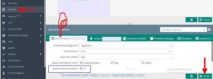 Cara Merubah Status Tidak Menjadi Ya Bersedia Menerima Bos Di Dapodik Model 2021 C Idn Paperplane