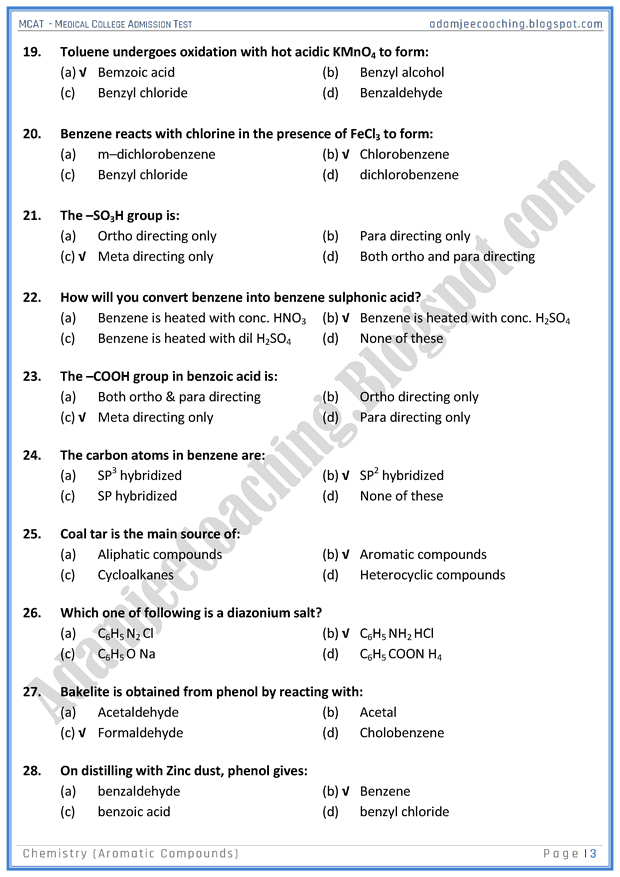 mcat-chemistry-aromatic-compounds-mcqs-for-medical-entry-test