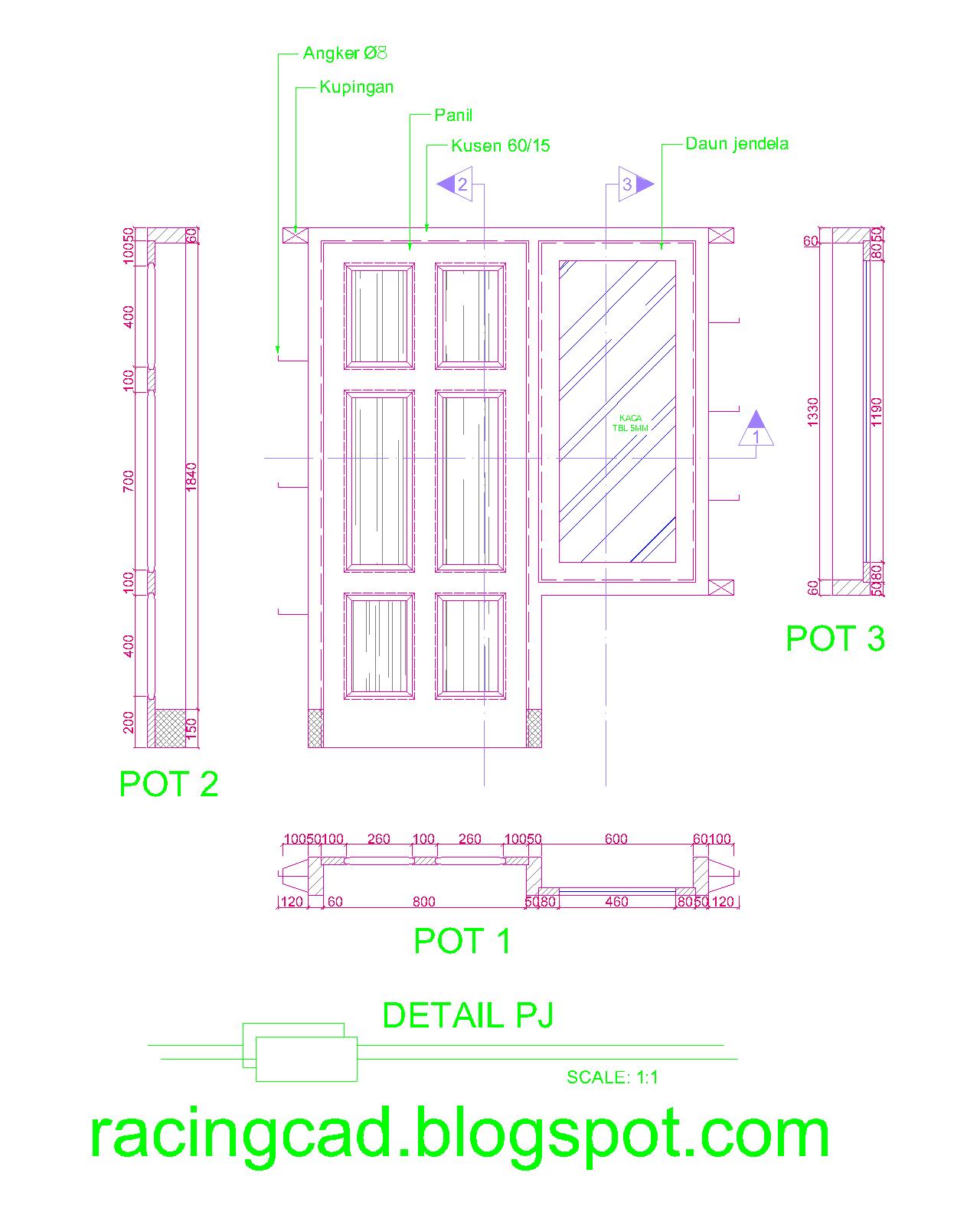  Detail  kusen pintu jendela 