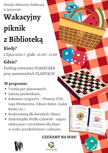 Wakacyjny piknik z Biblioteka plakat