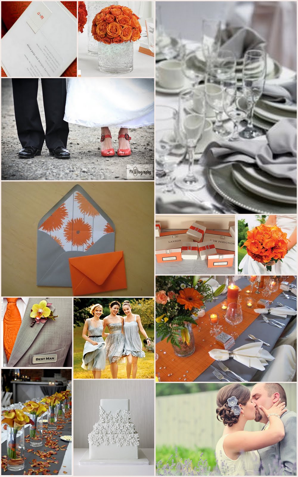 pink and orange wedding