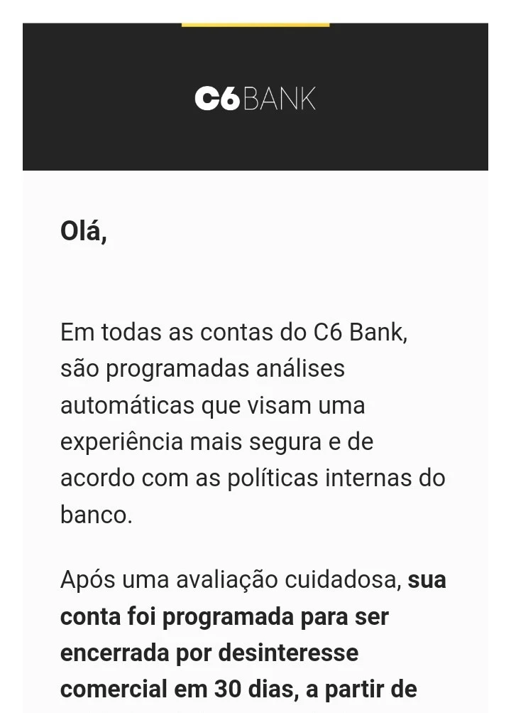 Seu Cartão C6 Bank corre risco e pode ser cancelado por esse motivo.