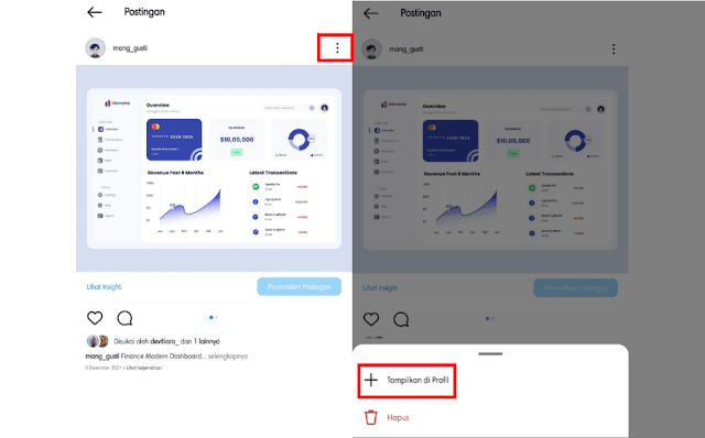 Tampilkan Di Profil