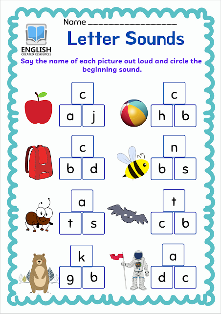Letter Sounds Worksheets - English Created Resources