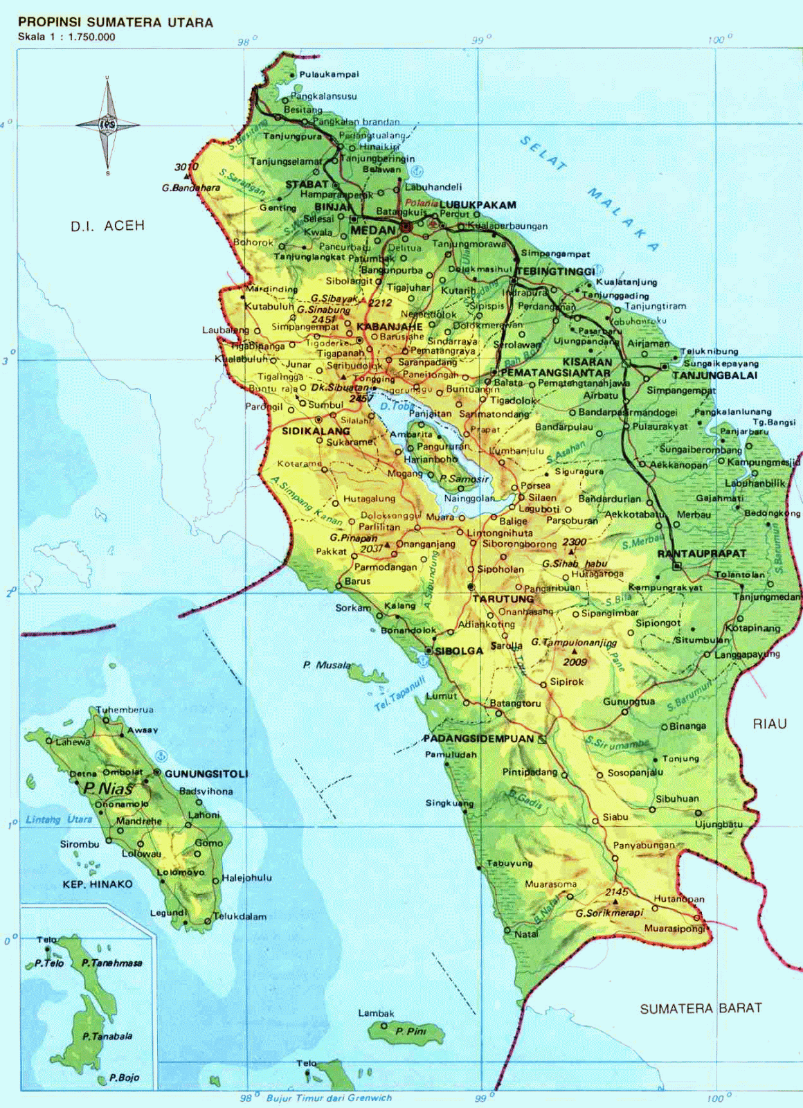 AMAZING INDONESIA North Sumatra  Province  Map 