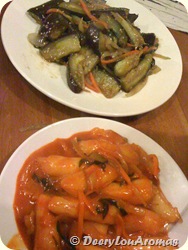 Stir Fried Aubergine & Spicy Stir Fried Rice-Cake