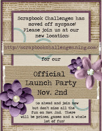 Scrapbook Challenges New Site Lauch Party!!!!