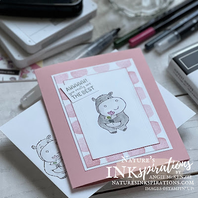 Hippiest Hippos Simple Stamping Layered card (supplies) | Nature's INKspirations by Angie McKenzie