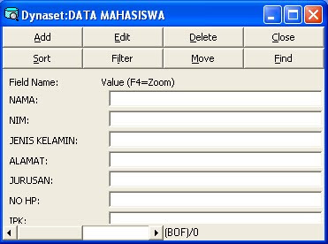 program database dengan visual data manager