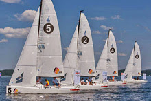 J/70s sailing on German Lakes in sailing league