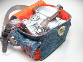 membuat kerajinan tas kamera dari kain jeans lama