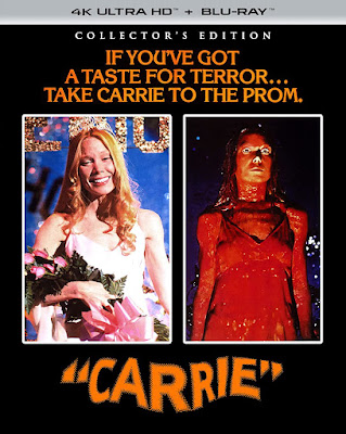 Cover art for Scream Factory's 3-Disc Collector's Edition 4K UHD of CARRIE!