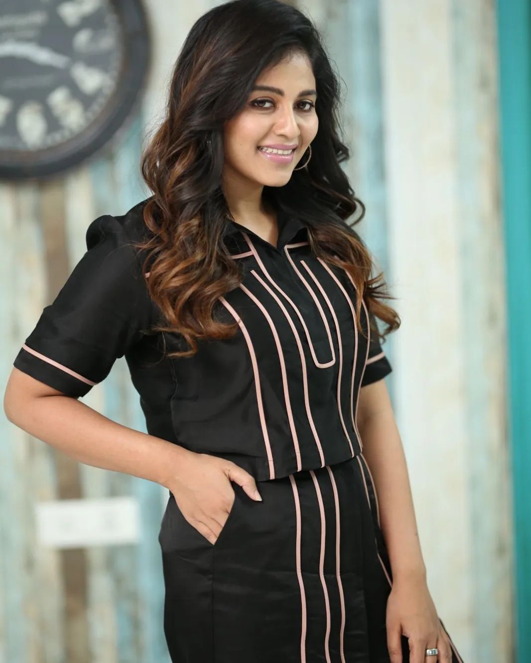 Actress Anjali in Black Dress