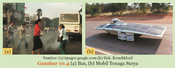 Gambar (a) Bus, (b) Mobil Tenaga Surya