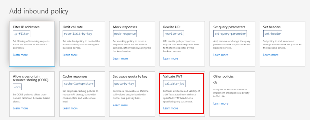 Select Validate JWT Policy