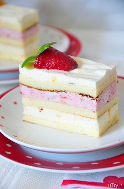 Meyer Lemon and Strawberry Mousse Cakes