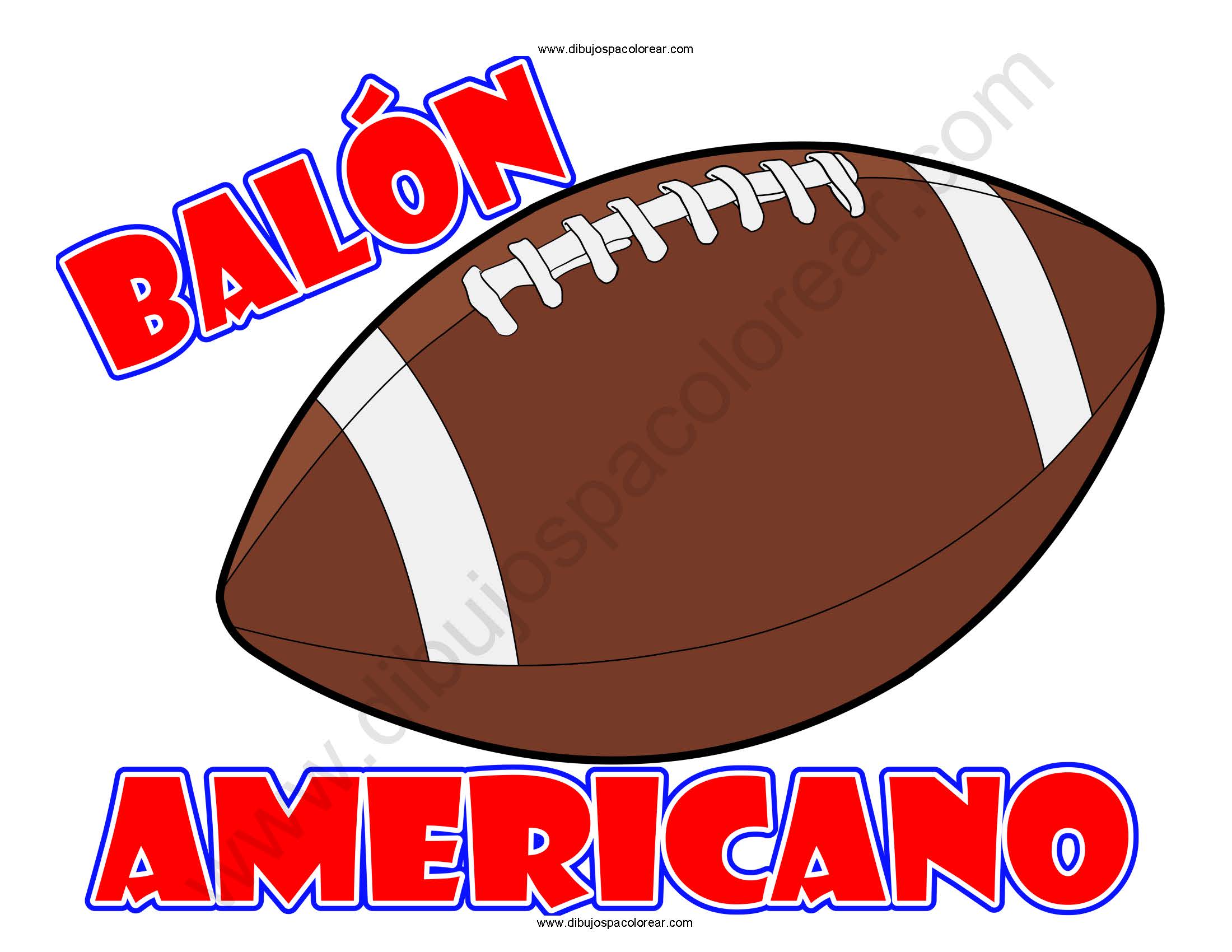 balón de fútbol americano dibujo a color o para colorear