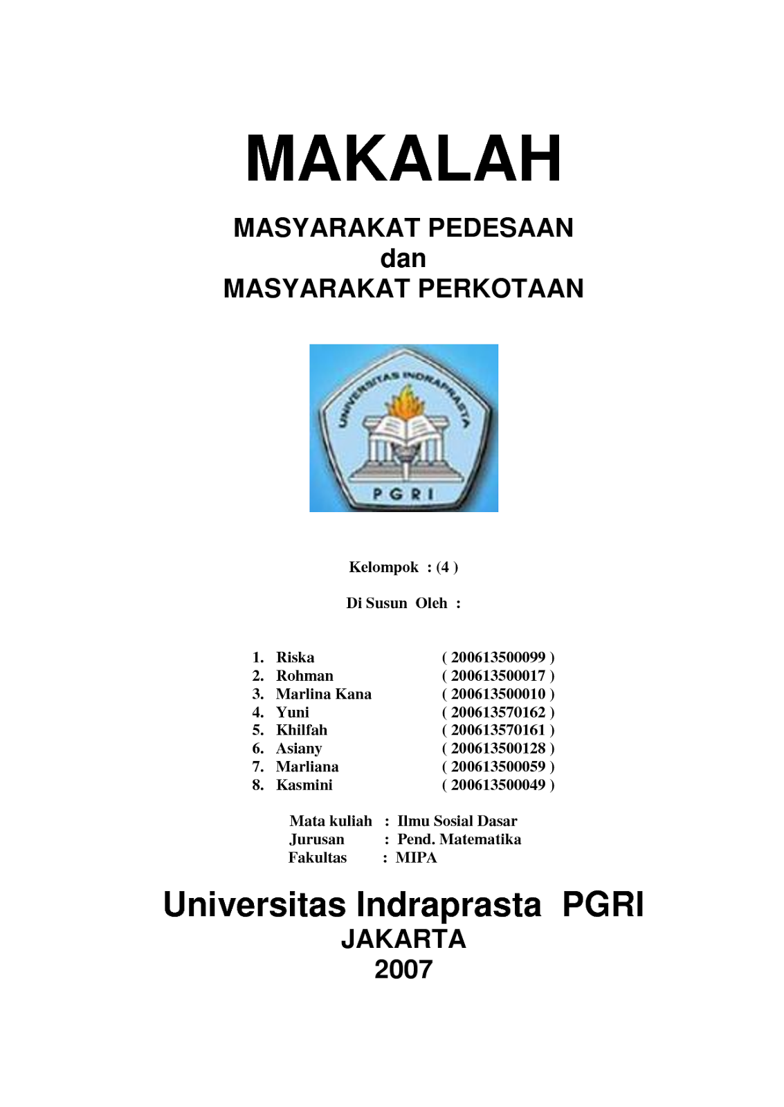 contoh makalah contoh format makalah yang benar 1 pembuka pendahuluan