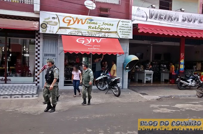 Bandido armado rende funcionária e assalta joalheria no centro da cidade de Cocal