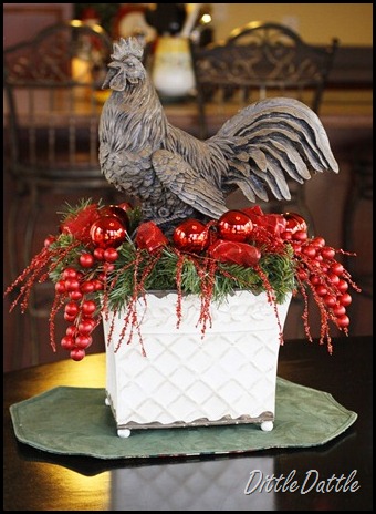 Christmas Rooster Arrangement