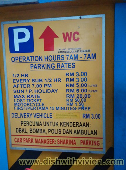Parking Rate in Kuala Lumpur: Wisma Central Car Parking 