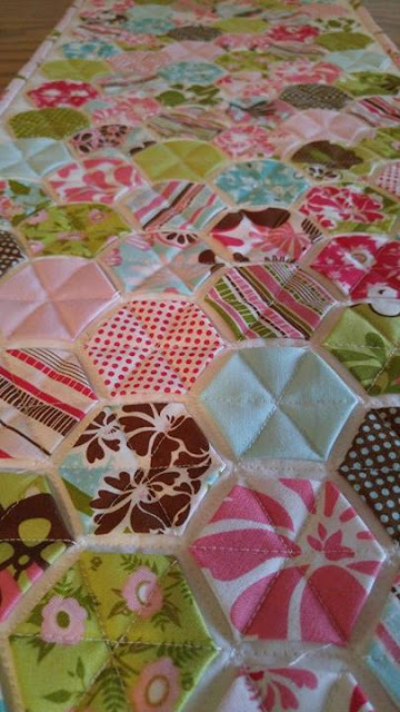 Modern Hexies Table Runner by Slice of Pi Quilts