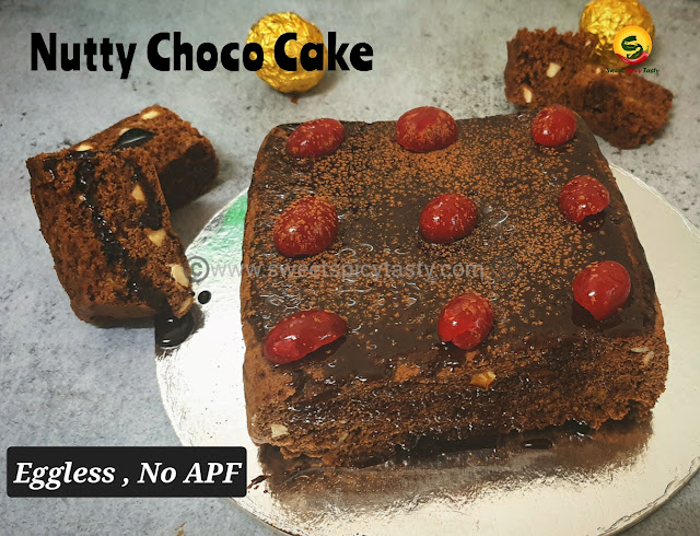 Whole wheat choco nutty cake , choco cake , nuts and chocolate cake , quick cake in microwave,  how to bake a cake in 5 mins, cake in 5 mins , delicious tea time whole wheat cake , 5 min chocolate cake