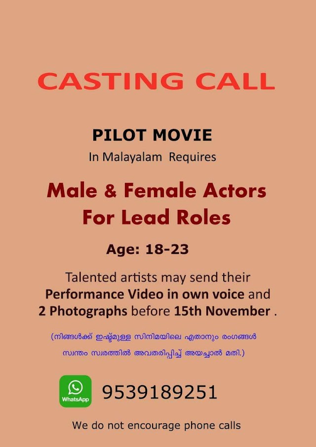 CASTING CALL FOR A PILOT MOVIE