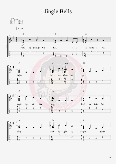 Jingle Bells Ukulele Solo譜1