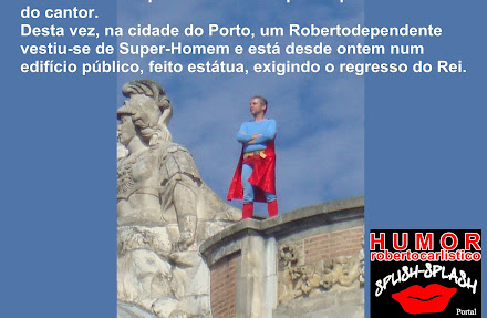 Fã português feito estátua exigindo o regresso do Rei Roberto Carlos