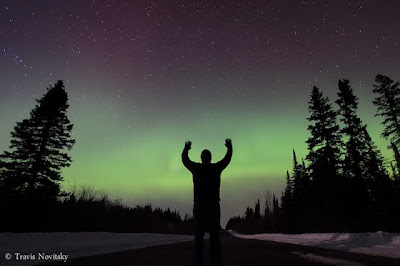 Aurora boreal en Minnesota, USA, el 10 de marzo de 2011