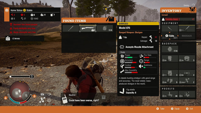 State of Decay 2 - very ugly and impractical user interface