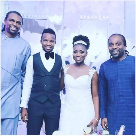 Ex-footballers Kanu  Nwankwo, Ogbonna Kanu at  Onazi Ogenyi's wedding