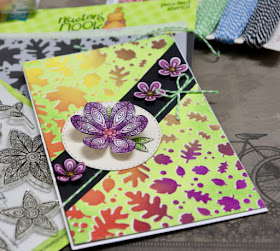 Bharati's card features Falling Leaves and Beautiful Blossoms by Newton's Nook Designs; #newtonsnook