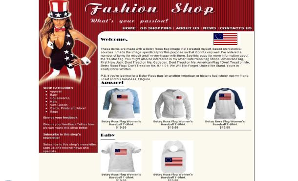 Free USA Fashion Red Website Template