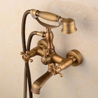  Milan Wall Mounted Double Handle Bathtub Faucet with Handshower