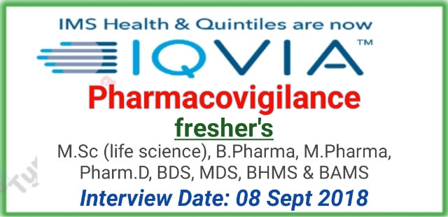 IQVIA | Walk-In for Freshers (Phamacovigilance) | 8th September 2018 | Thane