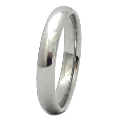 Thin Tungsten 4mm Dome Half Round Engagement Ring thin jewish wedding ring