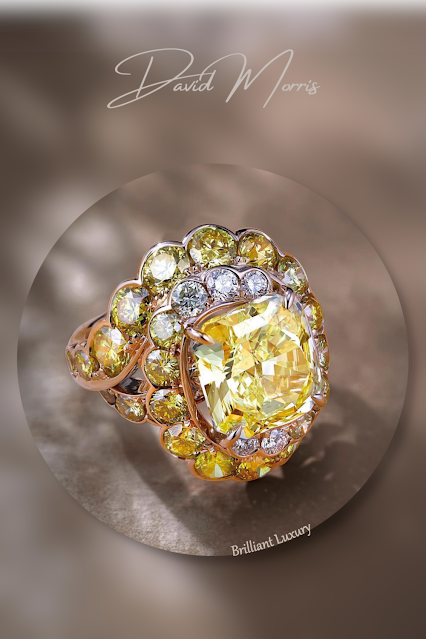 ♦David Morris 5.19ct fancy yellow diamond Maelstrom cocktail ring #jewelry #brilliantluxury