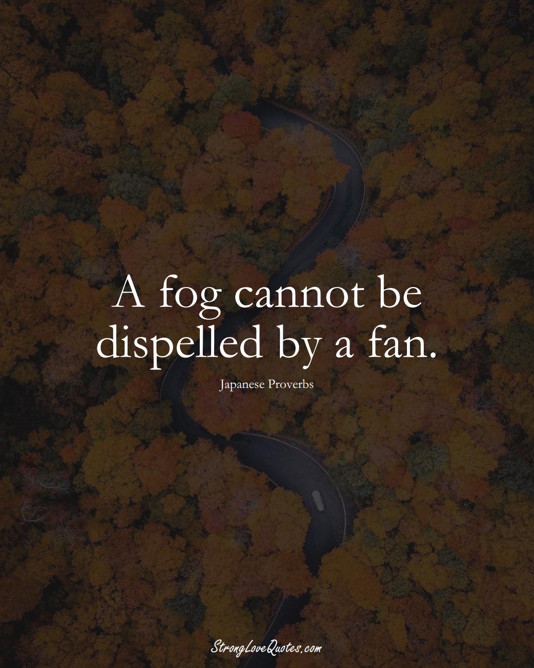 A fog cannot be dispelled by a fan. (Japanese Sayings);  #AsianSayings