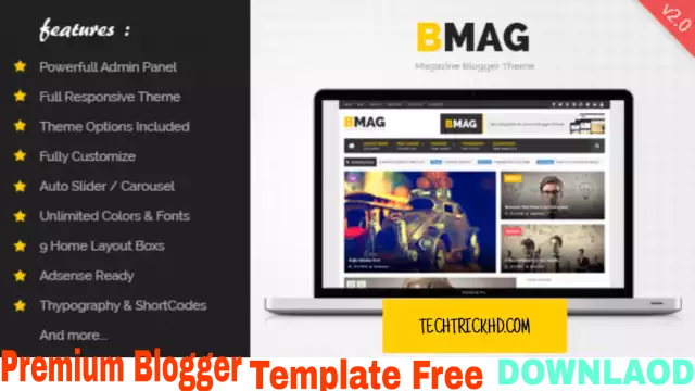 BMAG Magazine Responsive Free Premium Blogger Template