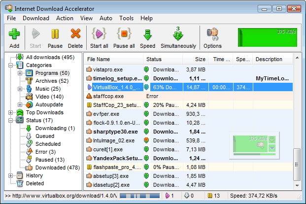 IDA | Download Managers (Screenshot 3)