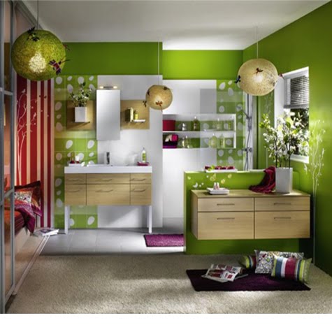 Modern luxury bedroom interior design in green