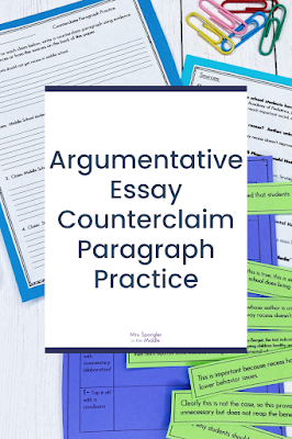 A quick, easy and interactive way for middle school students to practice writing counterclaims.