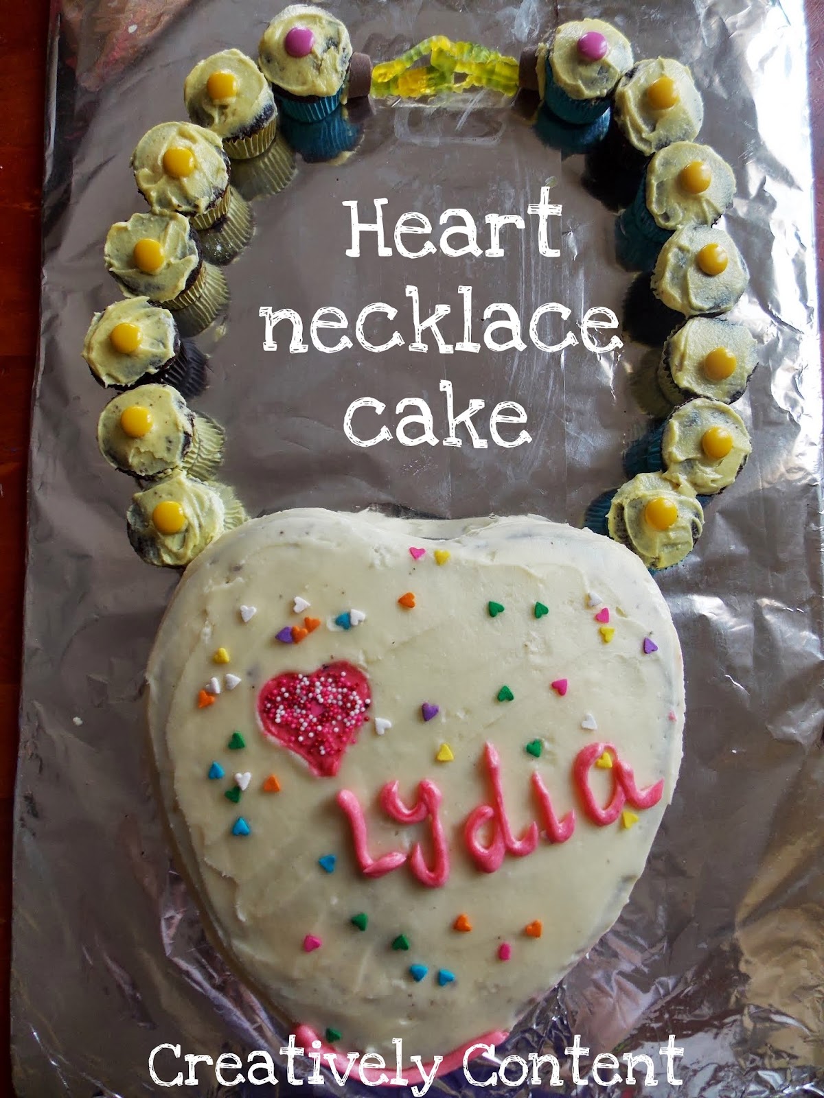 Creatively Content: Heart necklace birthday cake. :) ~7 ...