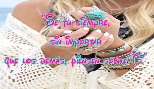 Siento tranquilidad, paz, calma... no siento ansiedad. Esas cosas "NO TIENEN PRECIO." La madurez que uno adquiere a través de los años lleva a uno a tener una vida más tranquila.. Mi consejo amigas(o): Se tu siempre sin importar que los demás piensen sobre ti, haz el bien siempre y no intentes complacer a todo el mundo por aceptación porque por cada uno que te critique, habrá diez que en silencio crecen con tu ejemplo, y tu coraje los impulsará a buscar en sí mismos la fuerza que tú tienes. "Nada te puede traer paz más que tú mismo."