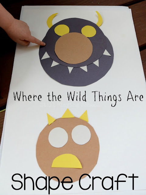 Read Where the Wild Things Are then create a shape monster craft with kids