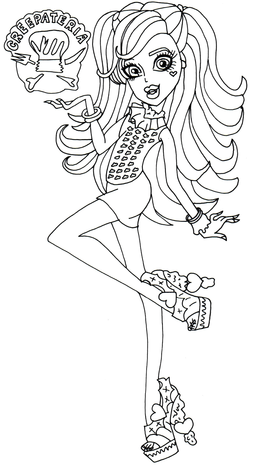Download Free Printable Monster High Coloring Pages: Draculaura Creepateria Monster High Coloring Page